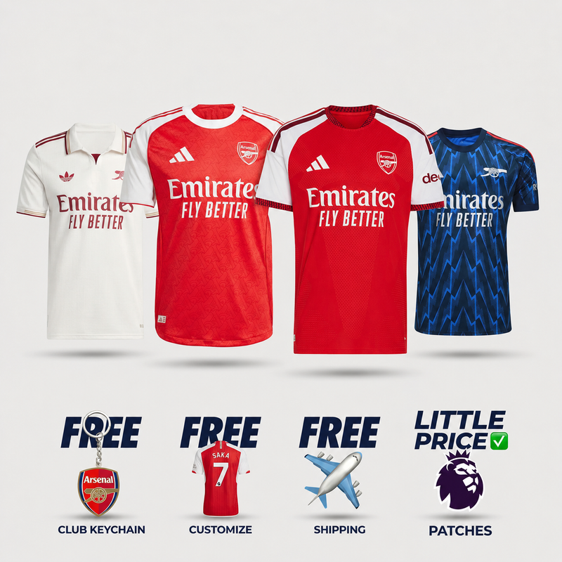 COMBO Arsenal - New Home 2026/27 and Home, Away Third 2025/26 - 26/27