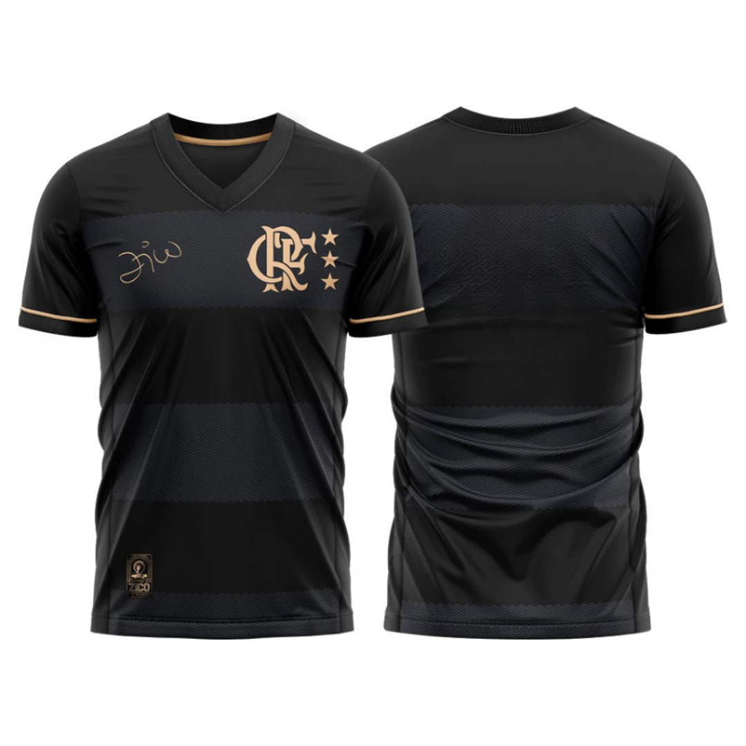 Flamengo 1981 Home Zico Black & Gold - Retro Version